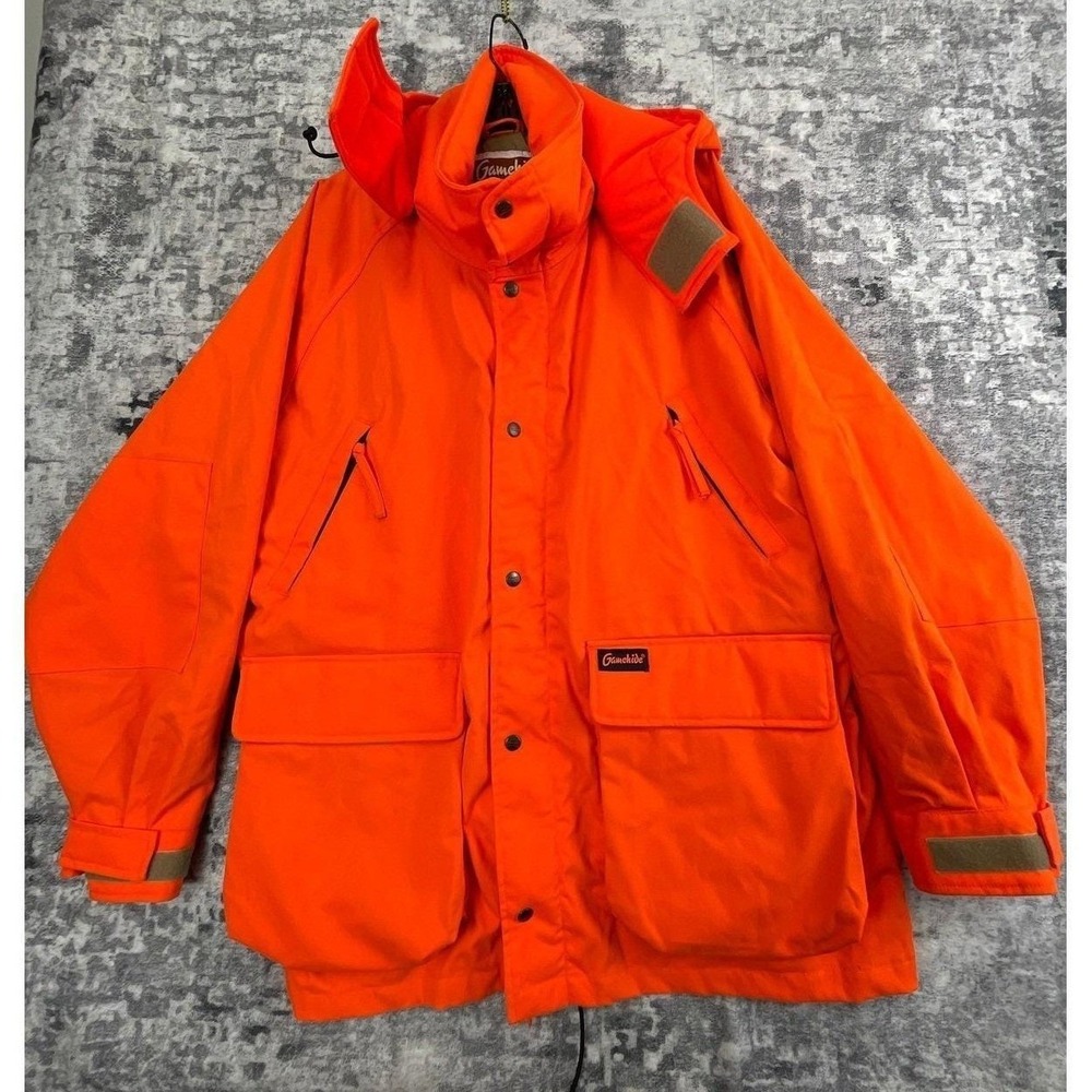 Vtg Gamehide Hunting Jacket Mens Large Blaze Orange Safety Coat Style‎ 13G